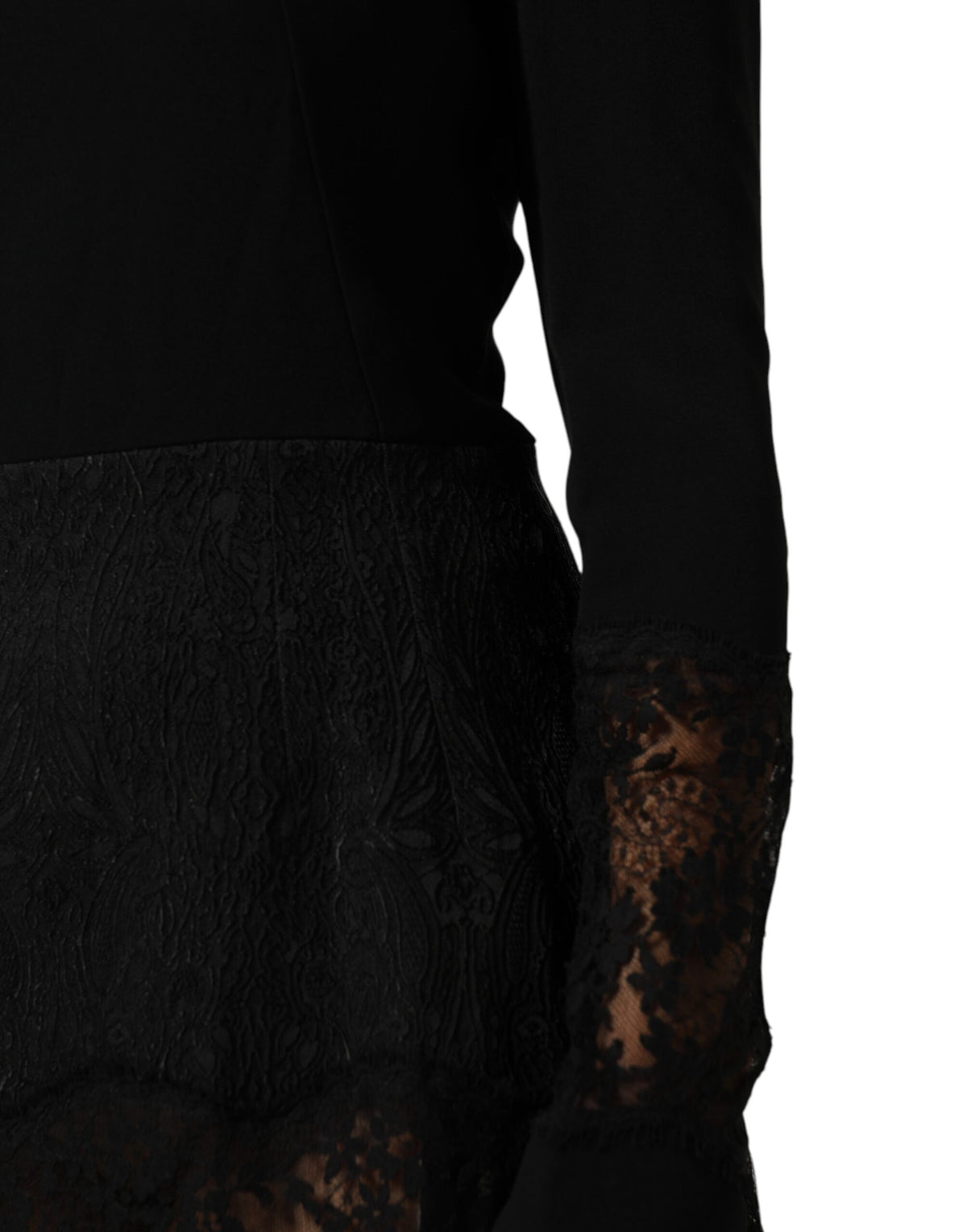 Dolce & Gabbana Robe A-ligne en Dentelle Florale Noire
