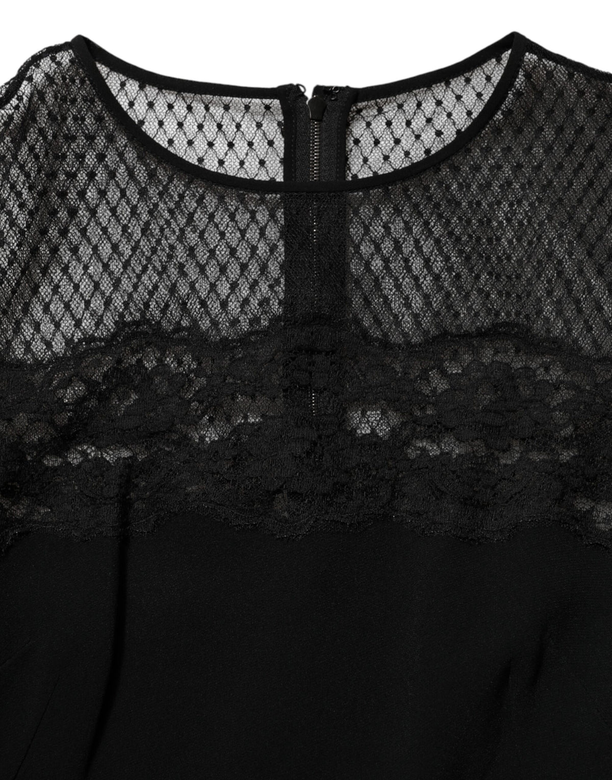 Dolce & Gabbana Robe A-ligne en Dentelle Florale Noire