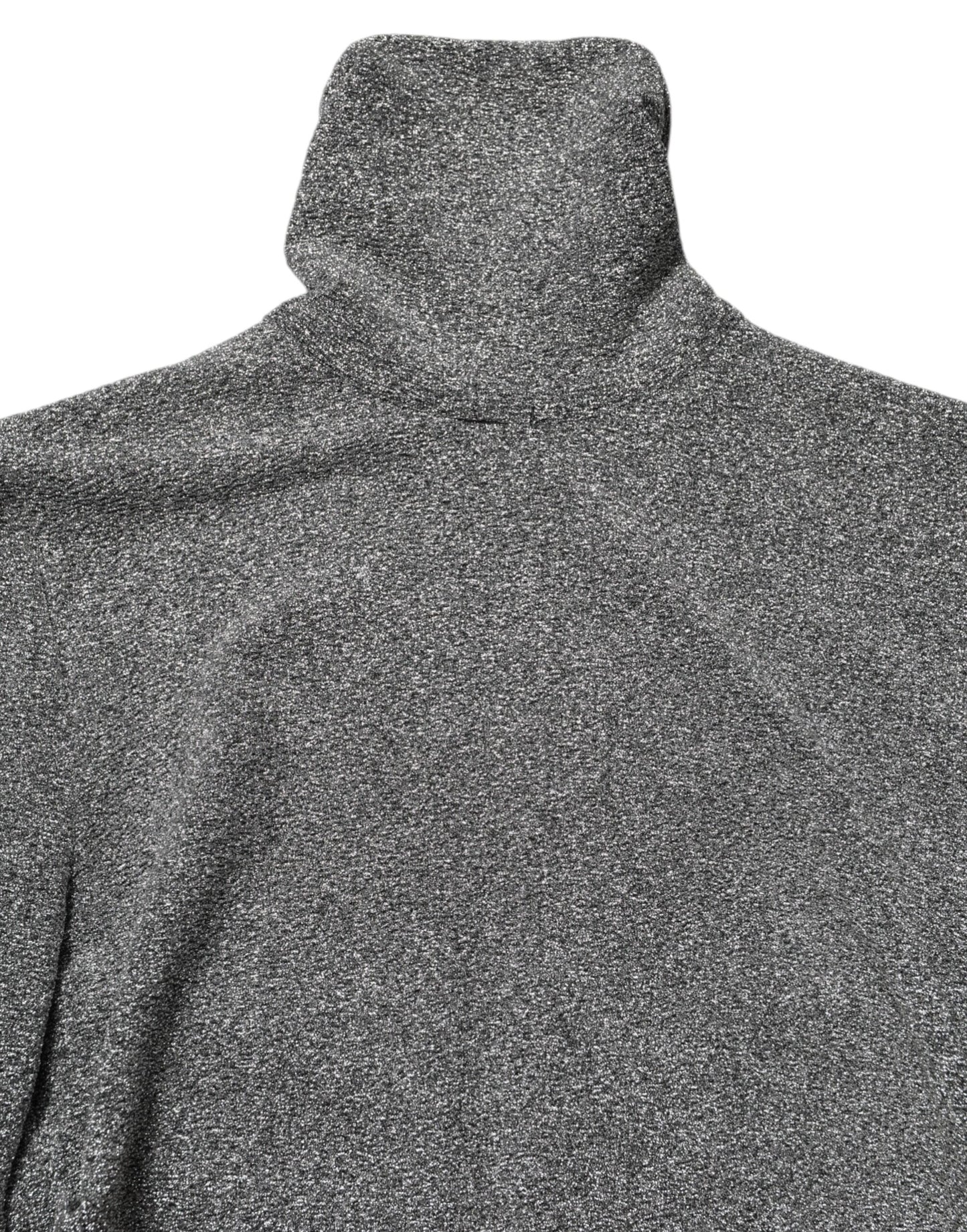 Dolce &amp; Gabbana grijze nylon, aansluitende, lange mouwen jurk.