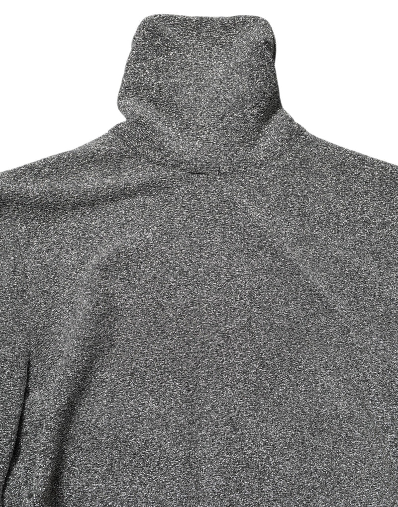 Dolce & Gabbana Gray Nylon Bodycon Sheath Long Sleeves Dress