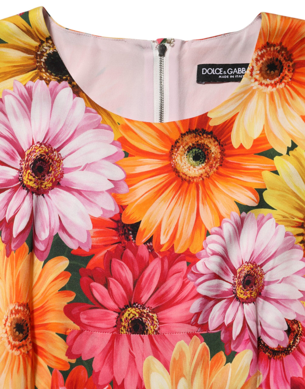 Robe Midi Sheath en Soie Imprimée Florale Multicolore Dolce & Gabbana