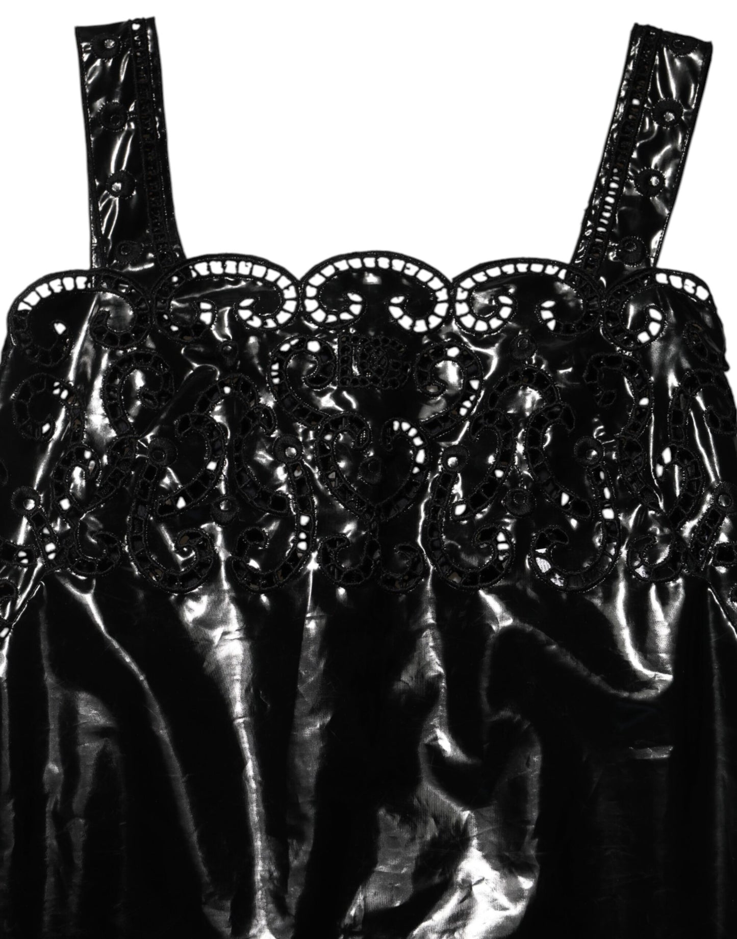 Zwarte, A-lijn mini-jurk met uitsparingen van Dolce &amp; Gabbana