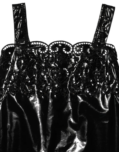 Zwarte, A-lijn mini-jurk met uitsparingen van Dolce &amp; Gabbana