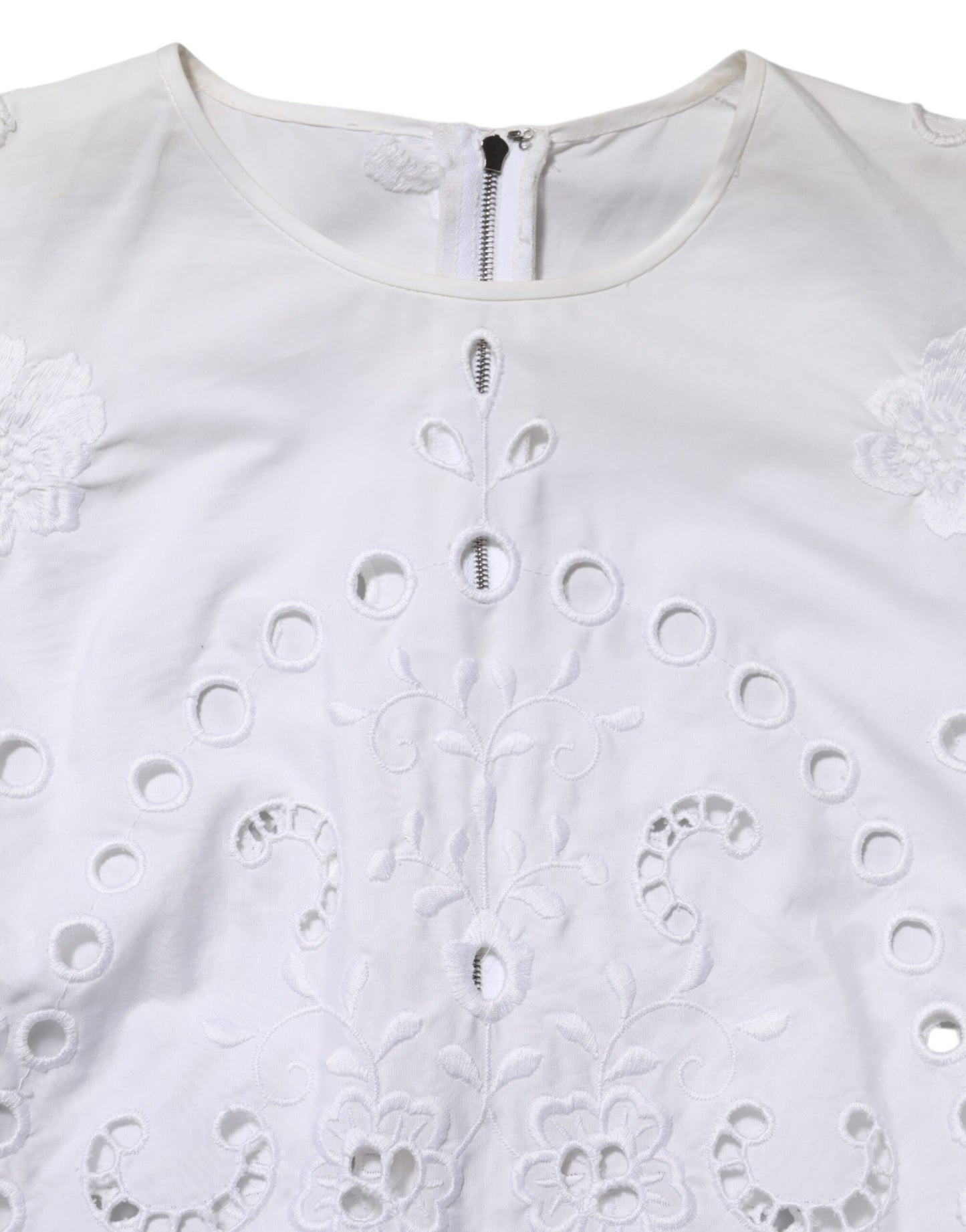 Dolce &amp; Gabbana witte, uitgesneden, A-lijn mini-jurk met aansluitende pasvorm.