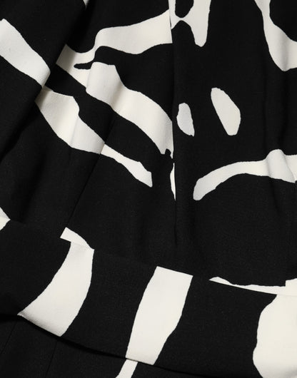 Dolce &amp; Gabbana zwarte en witte minirok met hoge split en één schouderband