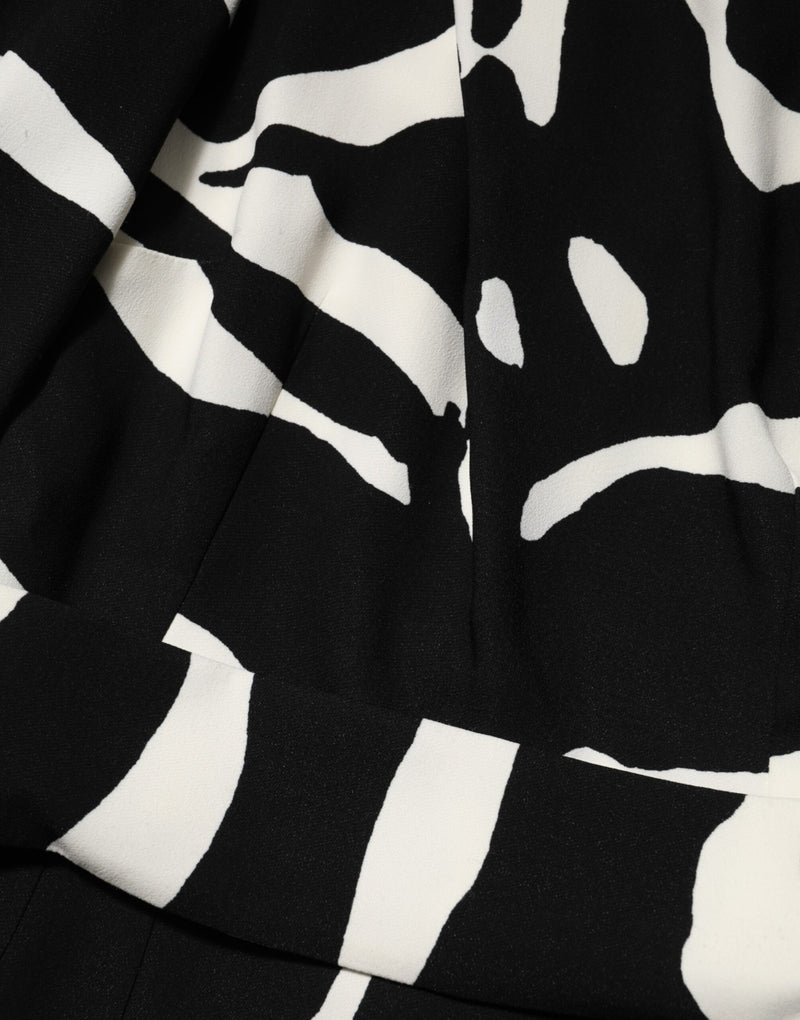 Robe Mini One Épaule Haute Fente Noir et Blanc Dolce & Gabbana
