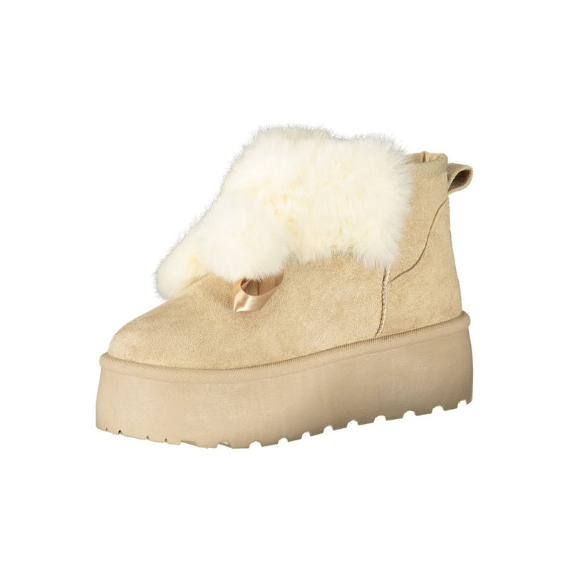 Laura Biagiotti Beige Polyester Women Boot - Chic Ankle Boots