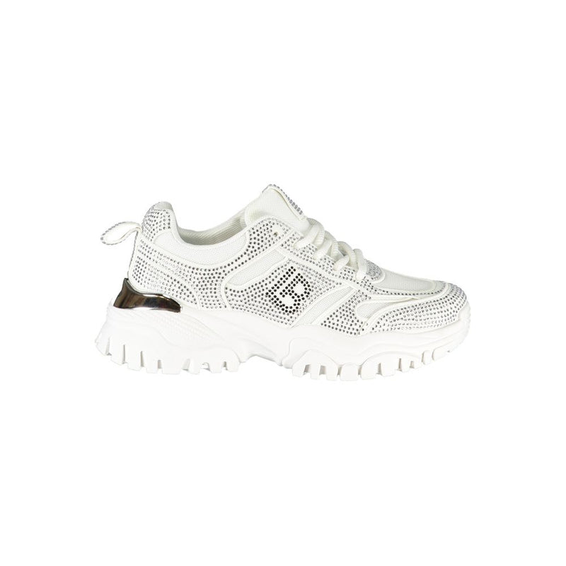 Sneakers Laura Biagiotti Blanches en Polyester avec Détails en Strass