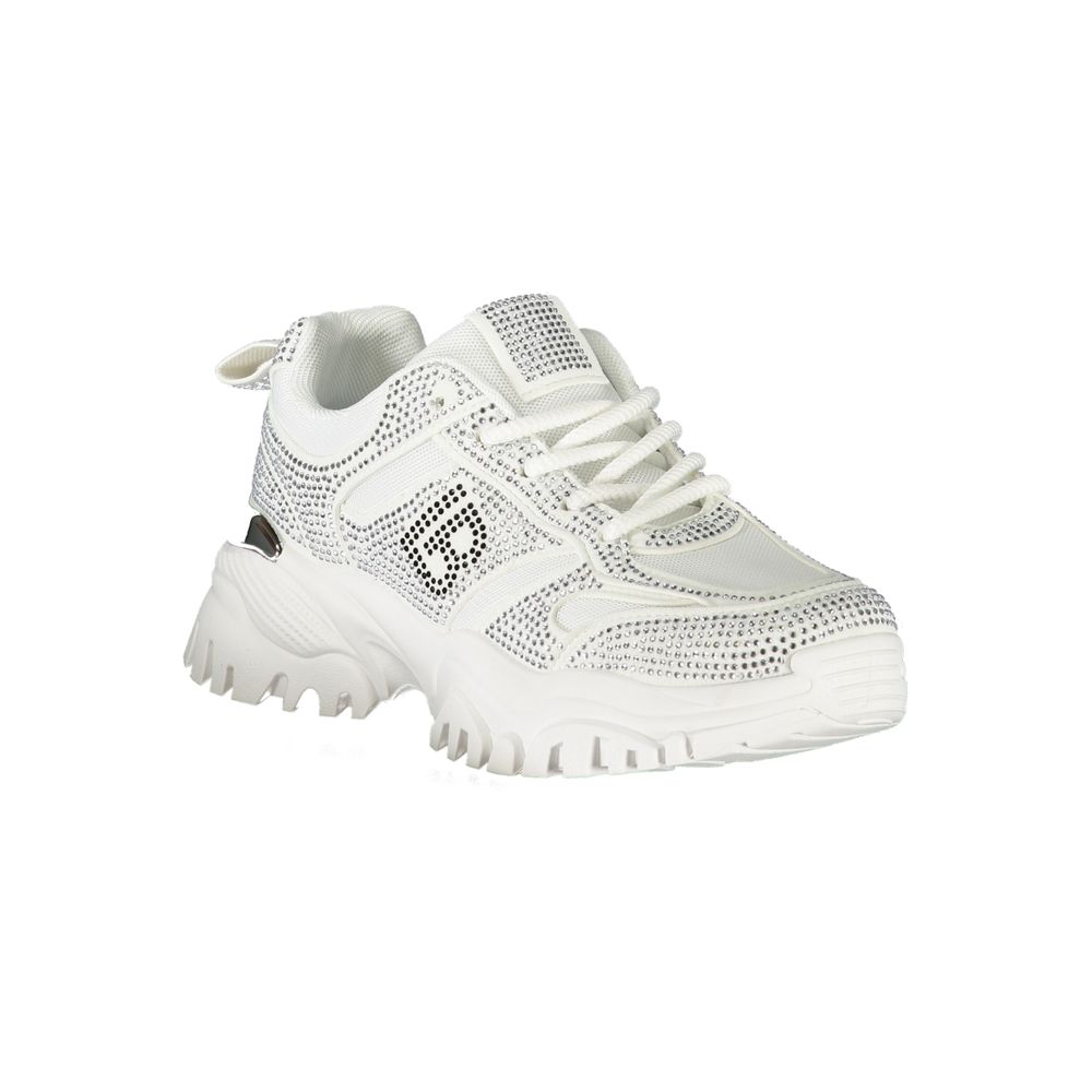 Sneakers Laura Biagiotti Blanches en Polyester avec Détails en Strass