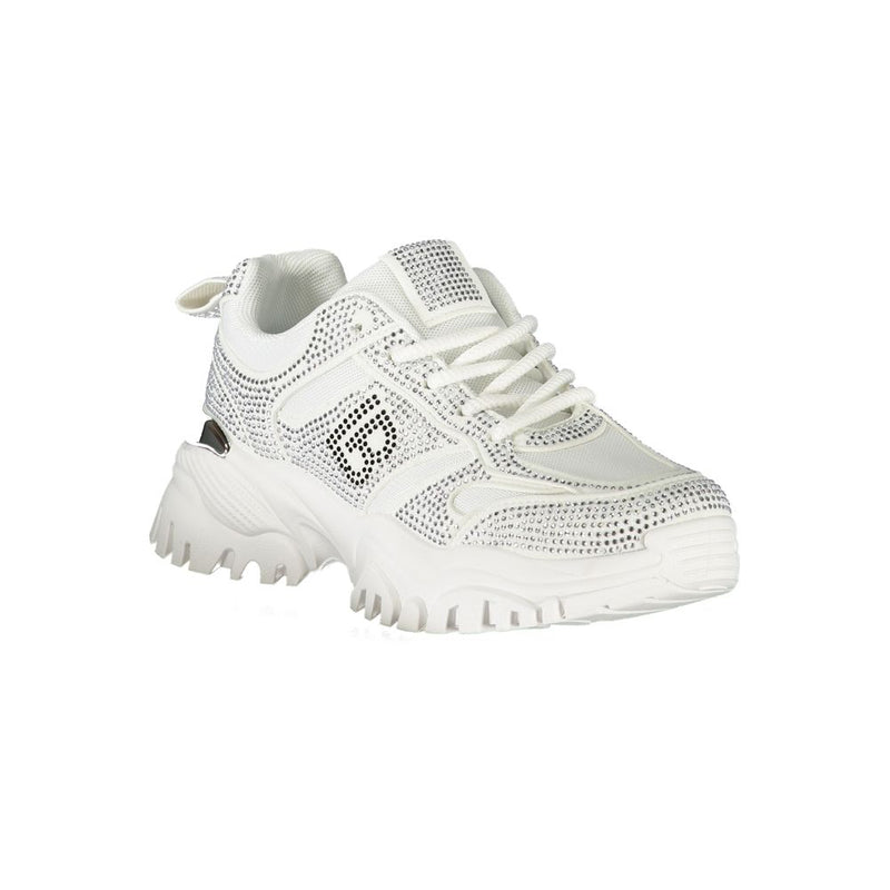 Sneakers Laura Biagiotti Blanches en Polyester avec Détails en Strass