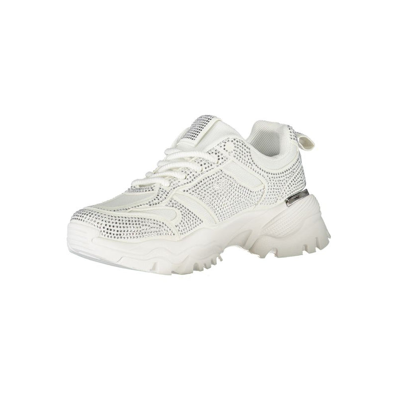 Sneakers Laura Biagiotti Blanches en Polyester avec Détails en Strass