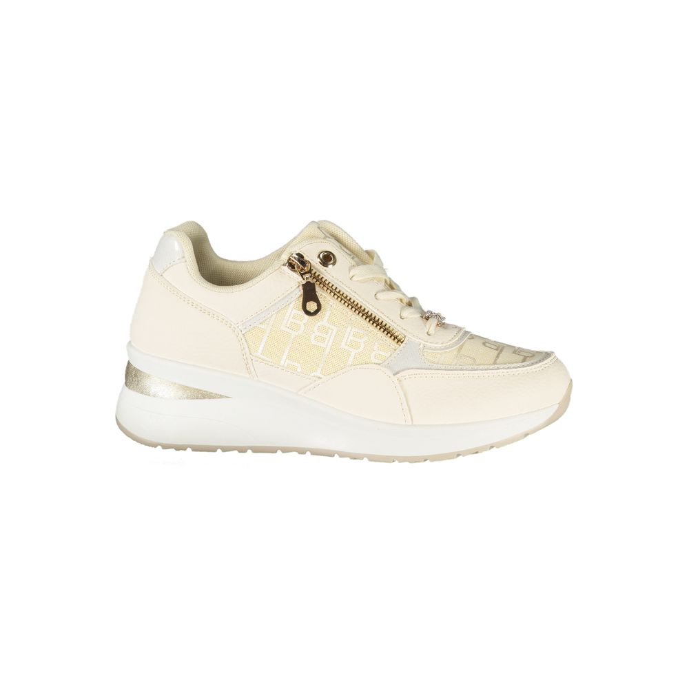 Laura Biagiotti White Polyester Women Sneaker with Side Zip