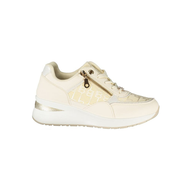 Laura Biagiotti White Polyester Women Sneaker with Side Zip