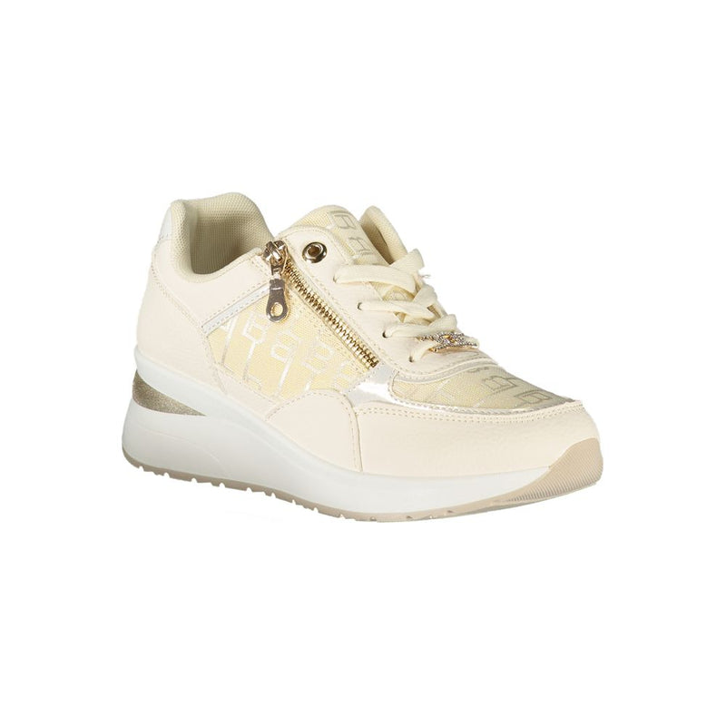 Laura Biagiotti White Polyester Women Sneaker with Side Zip