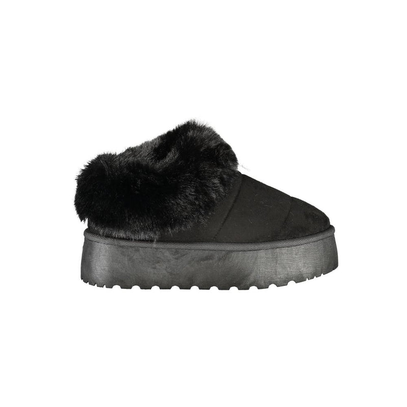 Laura Biagiotti Sneakers Noires avec Détail en Fourrure pour Femme
