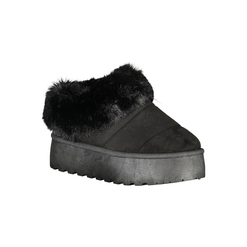 Laura Biagiotti Sneakers Noires avec Détail en Fourrure pour Femme