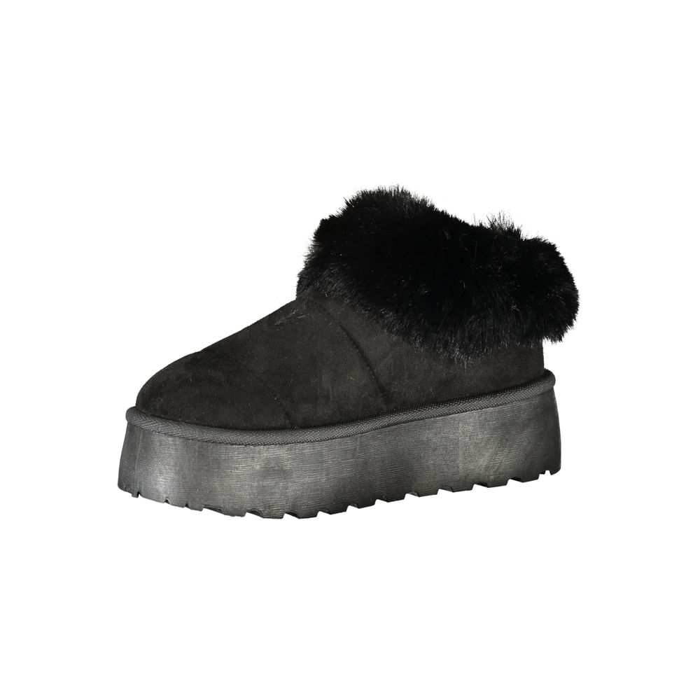 Laura Biagiotti Sneakers Noires avec Détail en Fourrure pour Femme