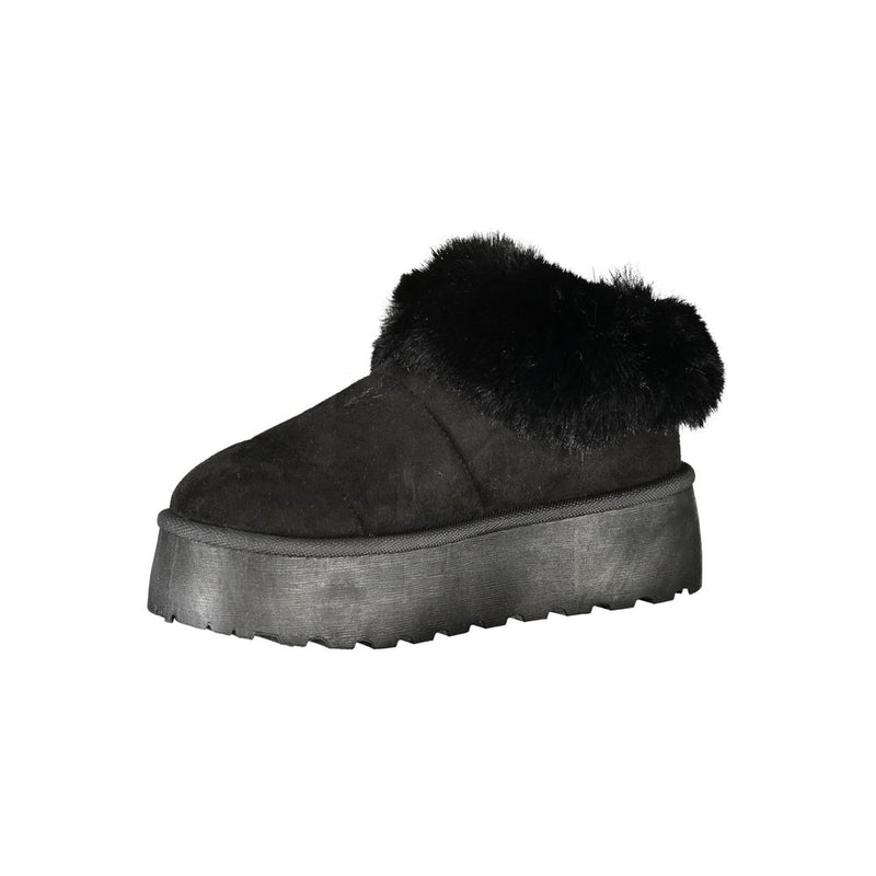 Laura Biagiotti Sneakers Noires avec Détail en Fourrure pour Femme