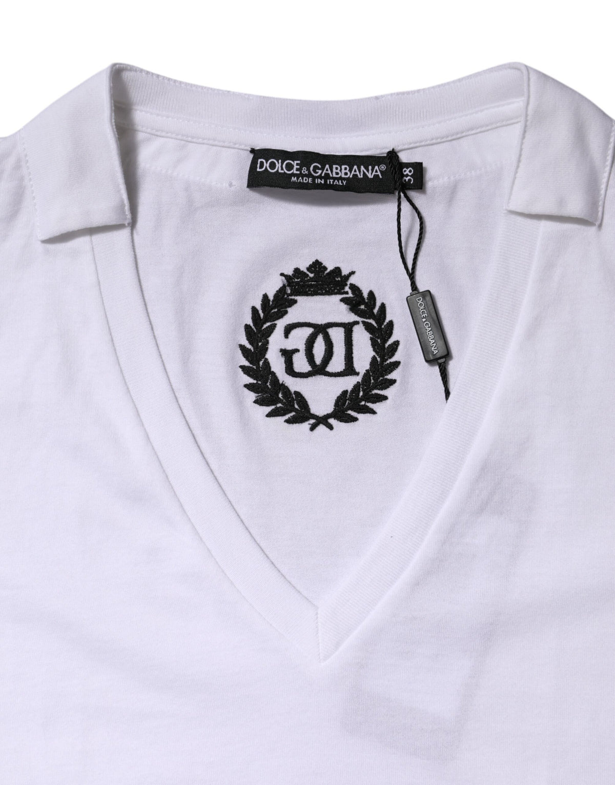Dolce & Gabbana T-Shirt Femme Blanc en Coton à Manches Courtes