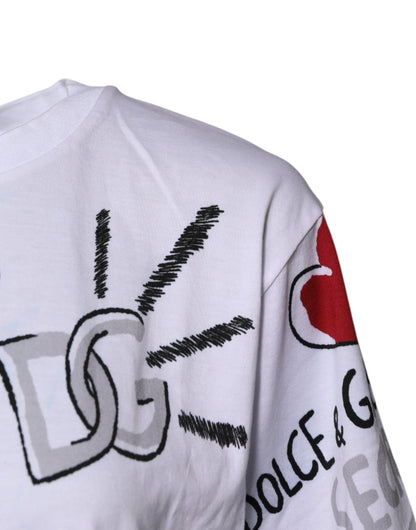 Dolce &amp; Gabbana Wit Grafisch T-shirt met Ronde Hals en Korte Mouwen