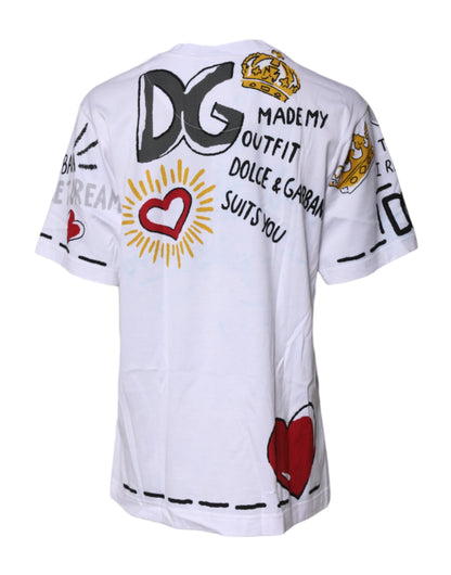 Dolce &amp; Gabbana Wit Grafisch T-shirt met Ronde Hals en Korte Mouwen