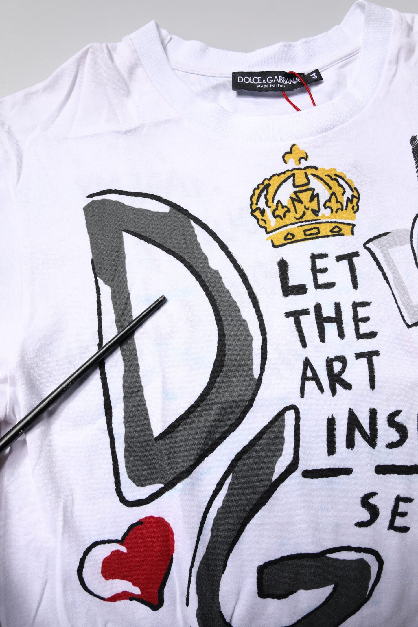 Dolce &amp; Gabbana Wit Grafisch T-shirt met Ronde Hals en Korte Mouwen