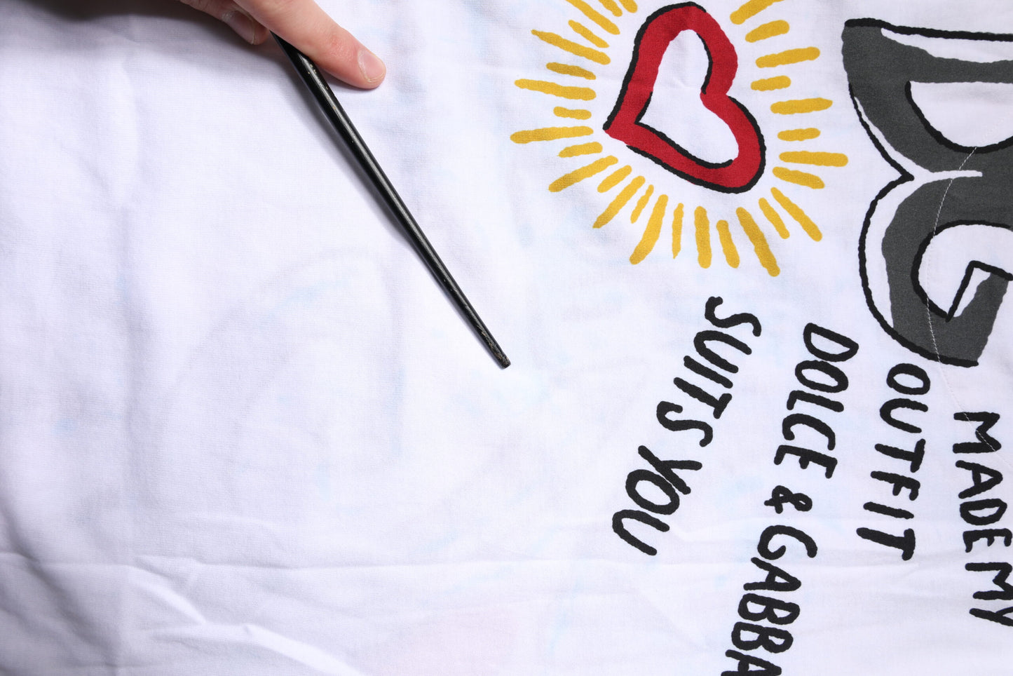 Dolce &amp; Gabbana Wit Grafisch T-shirt met Ronde Hals en Korte Mouwen