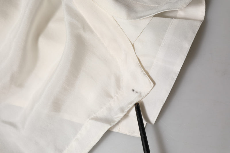 Dolce & Gabbana Off White Silk Button Down Polo Shirt