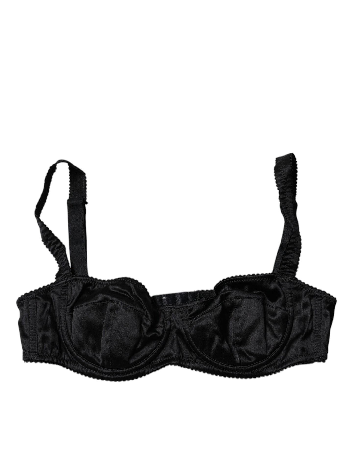 Soutien-gorge balconnet en soie noire à demi-garniture Dolce &amp; Gabbana