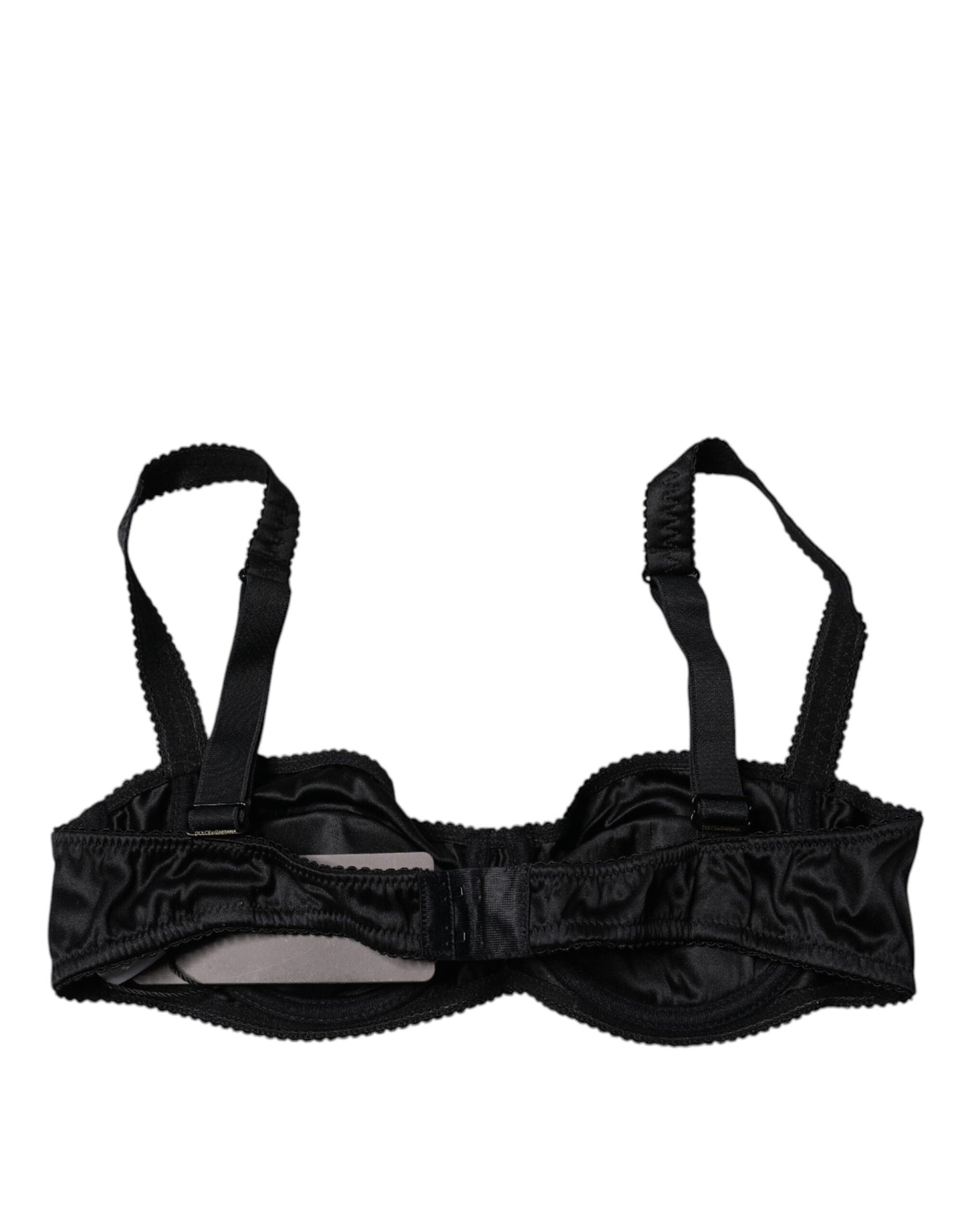 Soutien-gorge balconnet en soie noire à demi-garniture Dolce &amp; Gabbana