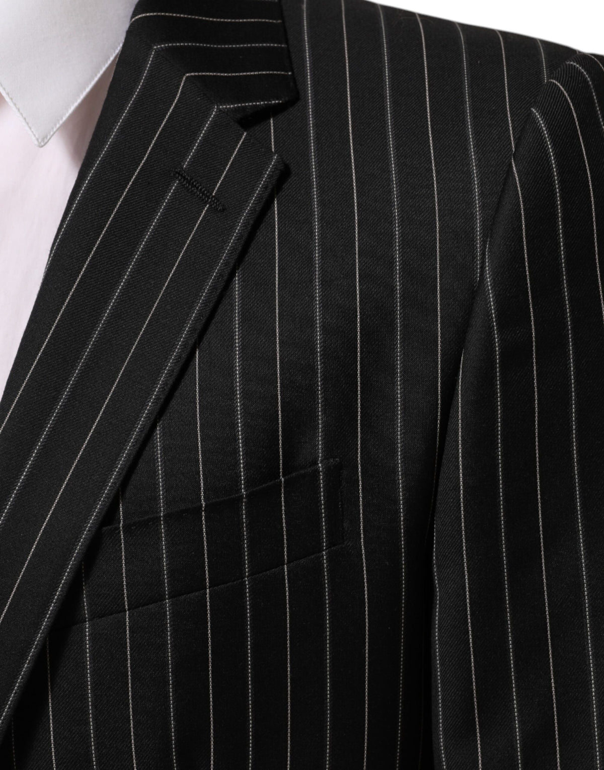 Dolce &amp; Gabbana Blazer de costume rayé noir MARTINI à 1 bouton