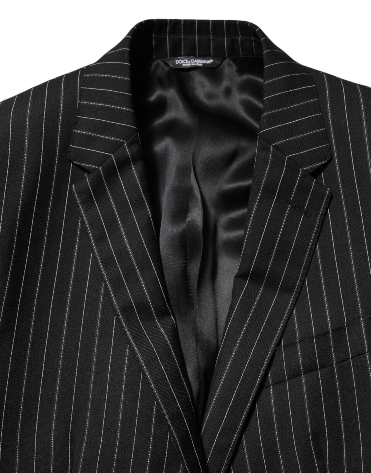 Dolce &amp; Gabbana Blazer de costume rayé noir MARTINI à 1 bouton