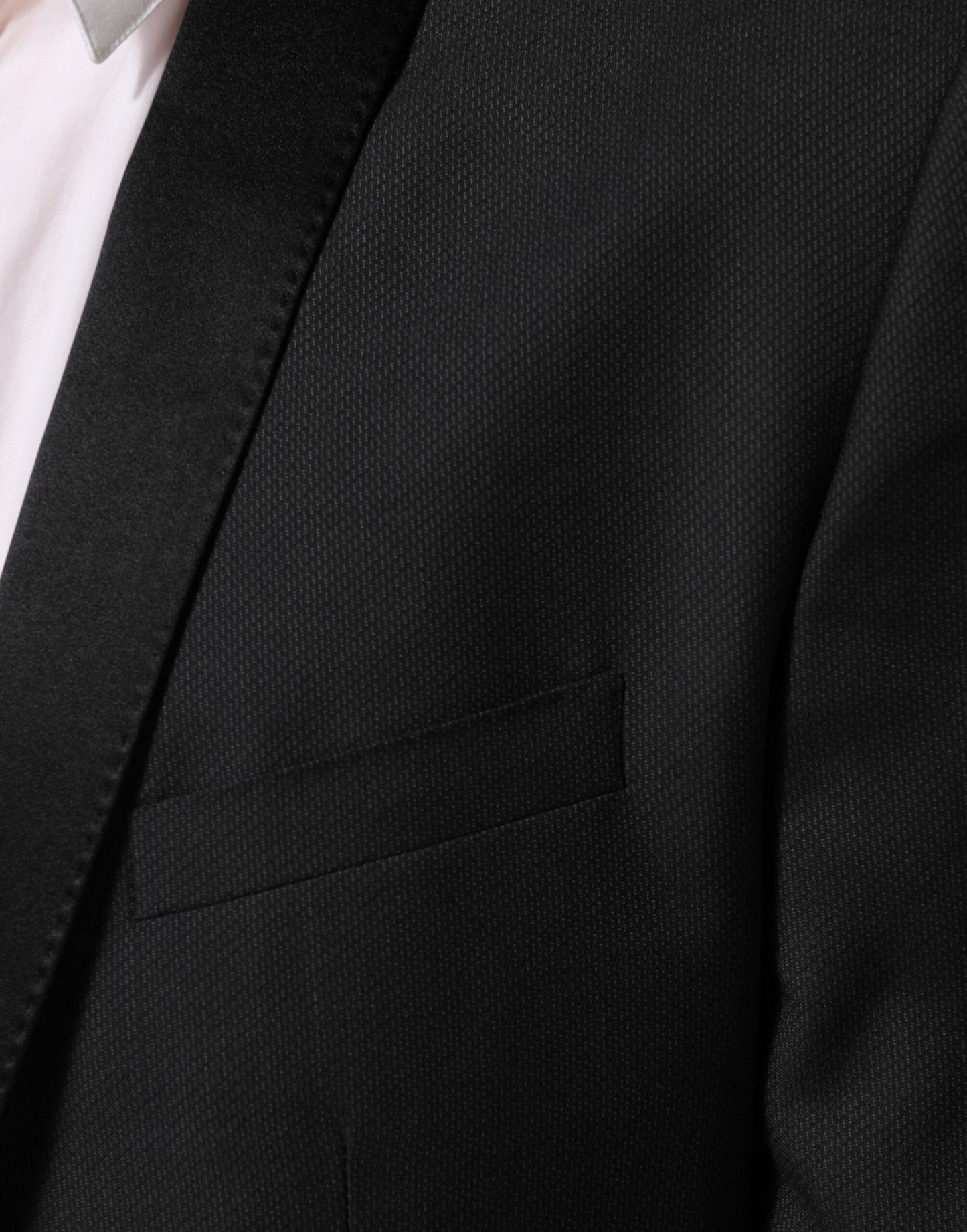 Dolce &amp; Gabbana Zwarte Wollen GOUDEN 1 Knoops Pak Blazer