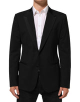 Dolce &amp; Gabbana Veste de costume homme en laine noire à 2 boutons