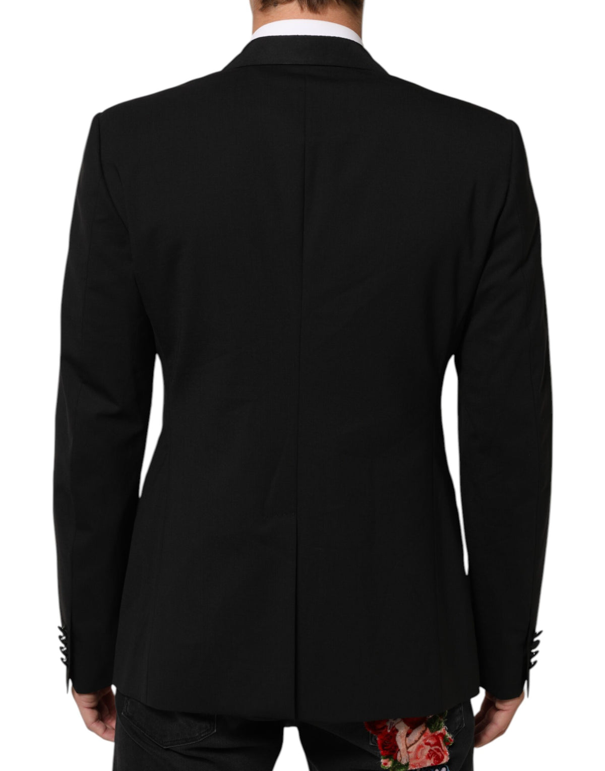 Dolce &amp; Gabbana Veste de costume homme en laine noire à 2 boutons