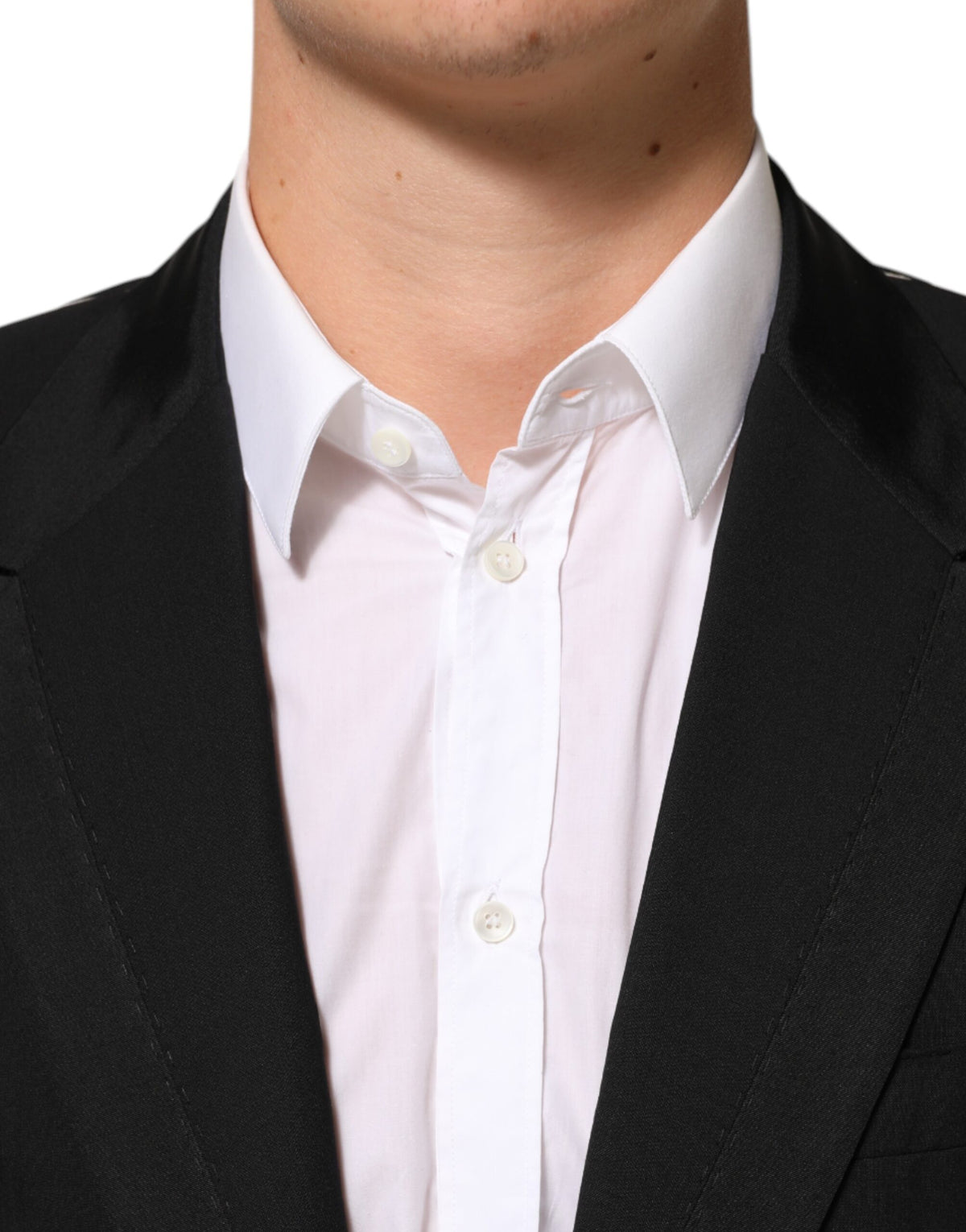 Dolce &amp; Gabbana Veste de costume homme en laine noire à 2 boutons