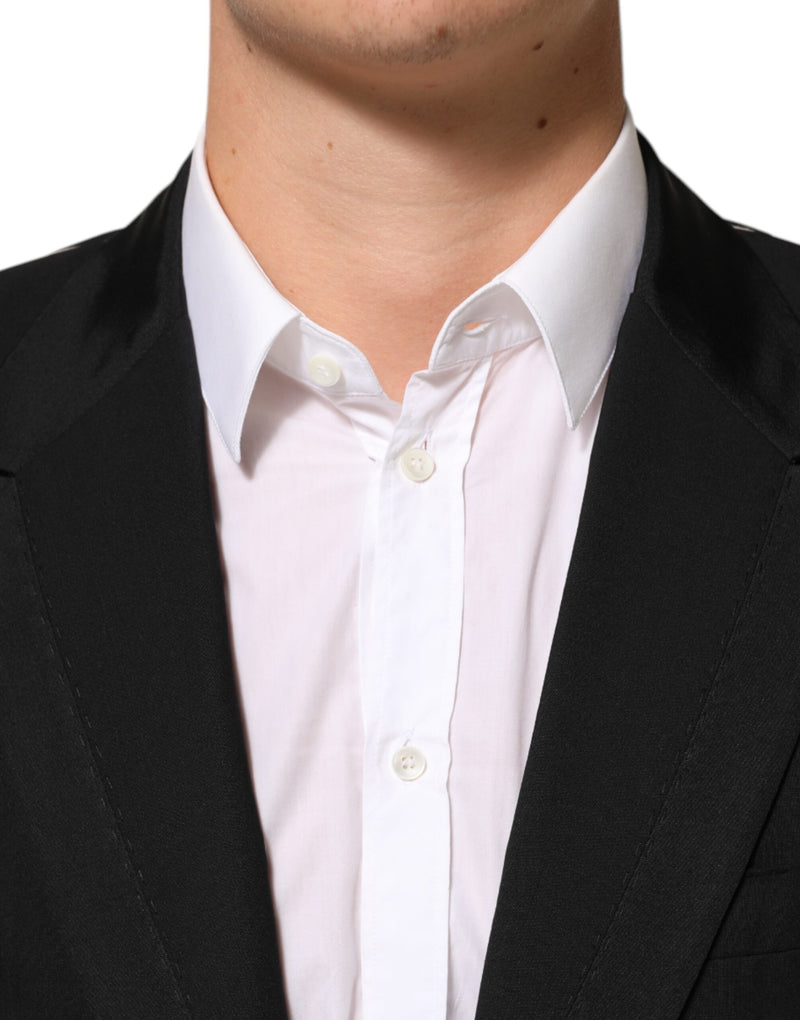 Dolce & Gabbana Black Wool 2 Buttons Suit Men Jacket Blazer
