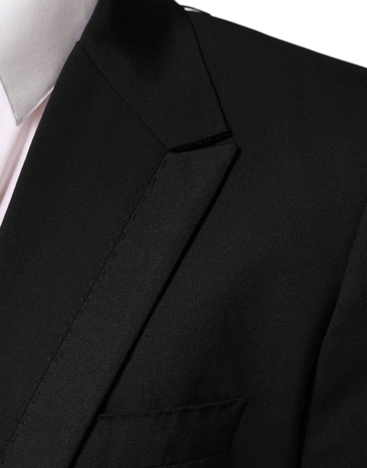 Dolce &amp; Gabbana Veste de costume homme en laine noire à 2 boutons