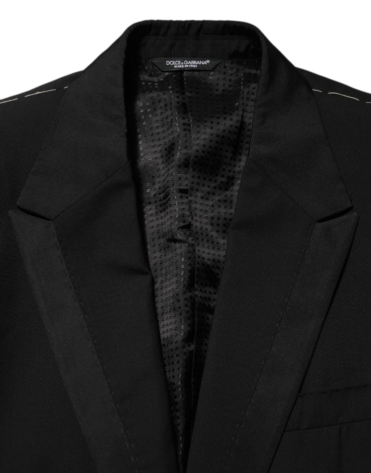 Dolce &amp; Gabbana Veste de costume homme en laine noire à 2 boutons