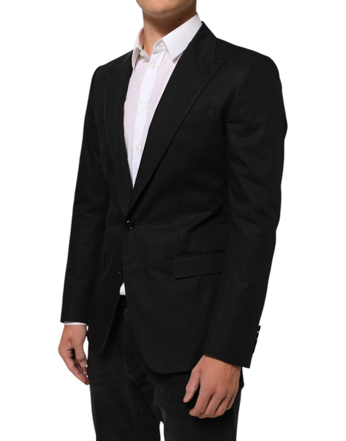 Dolce &amp; Gabbana Veste de costume homme en laine noire à 2 boutons