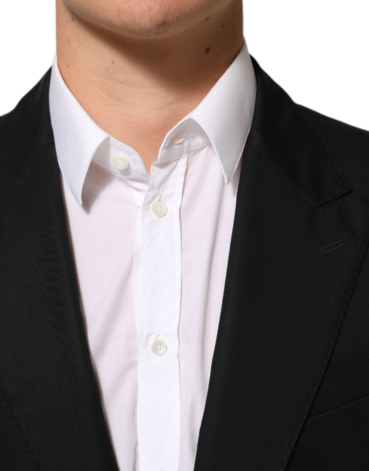 Dolce &amp; Gabbana Veste de costume homme en laine noire à 2 boutons