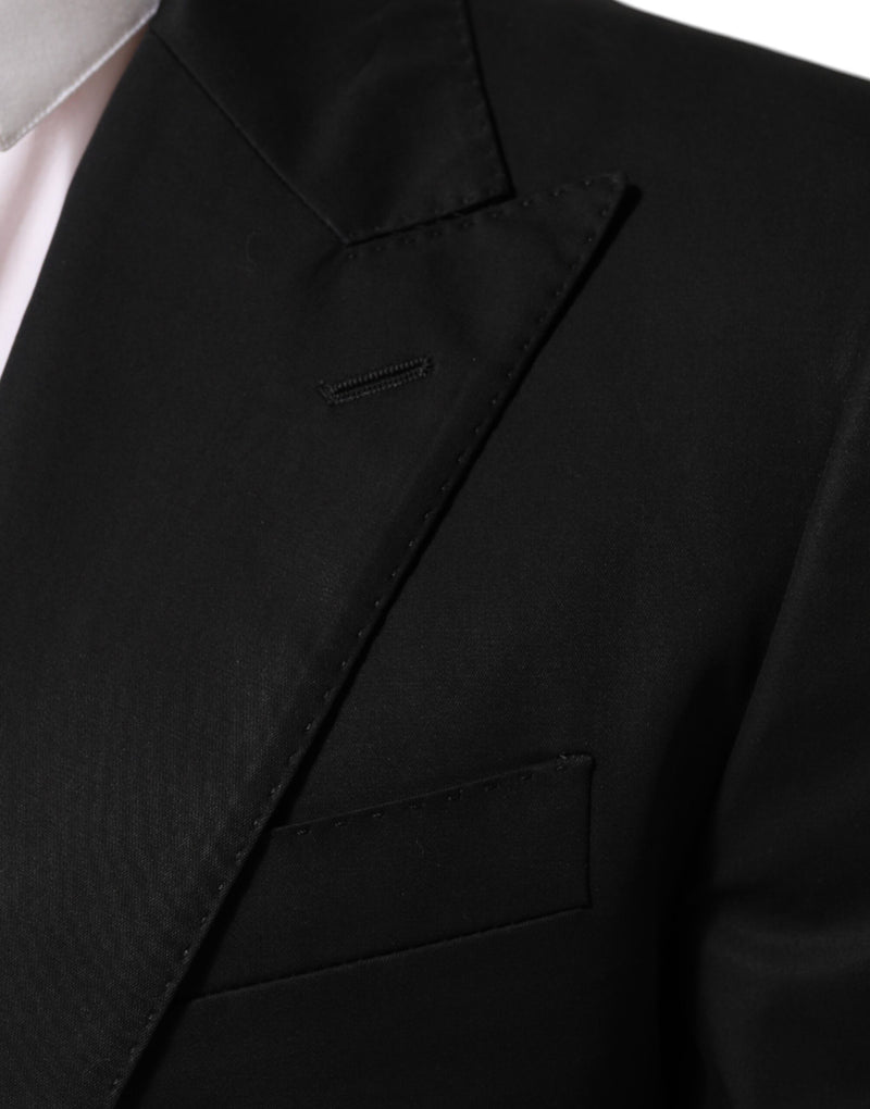 Dolce & Gabbana Black Wool 2 Buttons Suit Men Jacket Blazer