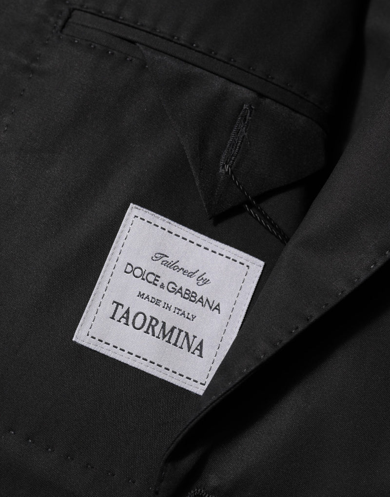 Dolce & Gabbana Black Wool 2 Buttons Suit Men Jacket Blazer