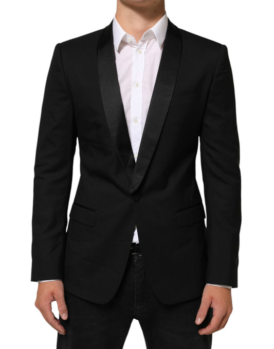 Dolce &amp; Gabbana, veste de costume blazer noire MARTINI à un bouton.