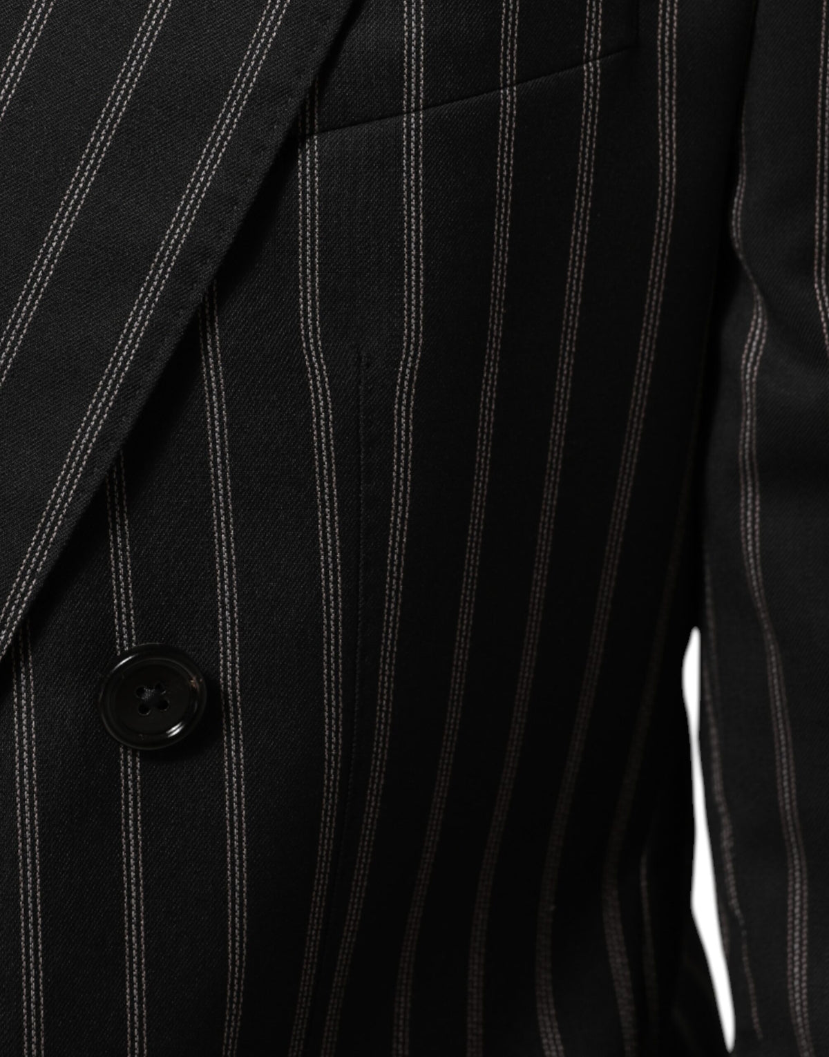 Blazer Dolce &amp; Gabbana rayé noir, modèle SICILIA, à un bouton.