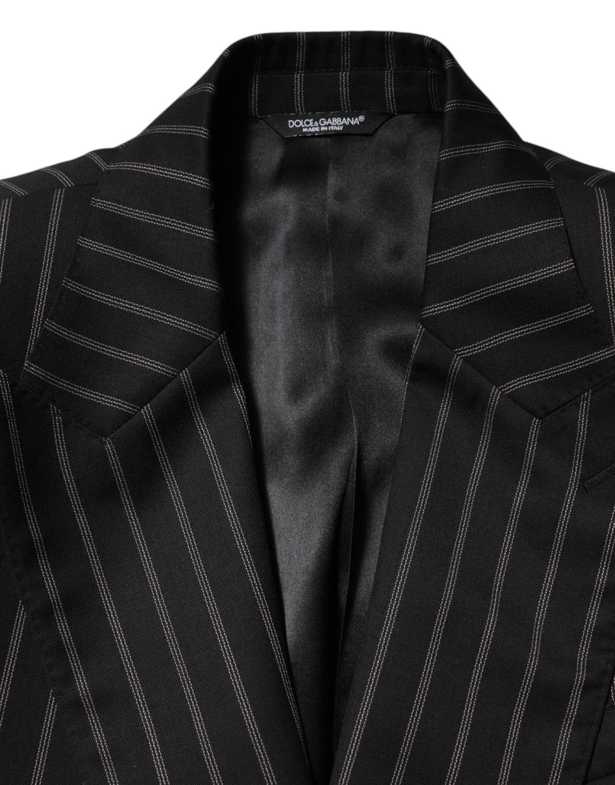 Blazer Dolce &amp; Gabbana rayé noir, modèle SICILIA, à un bouton.