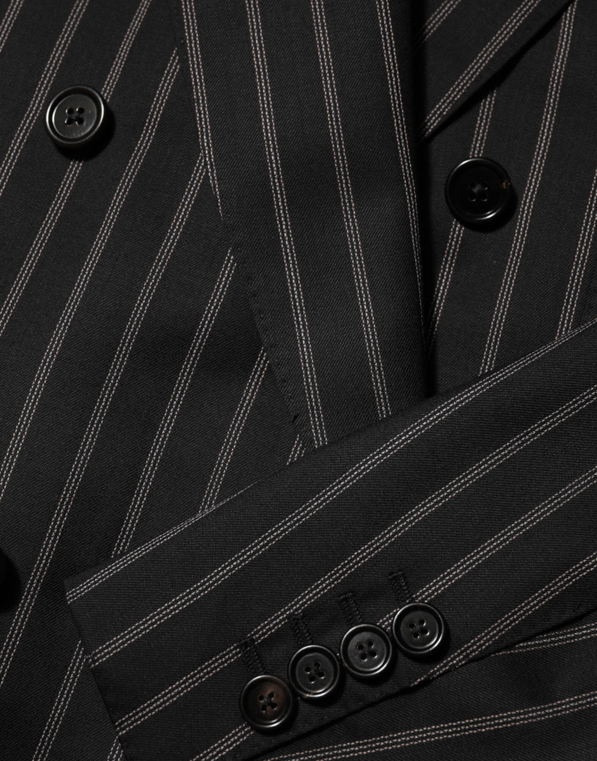 Blazer Dolce &amp; Gabbana rayé noir, modèle SICILIA, à un bouton.