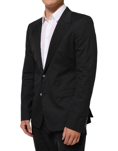 Blazer Dolce &amp; Gabbana en coton noir à 2 boutons