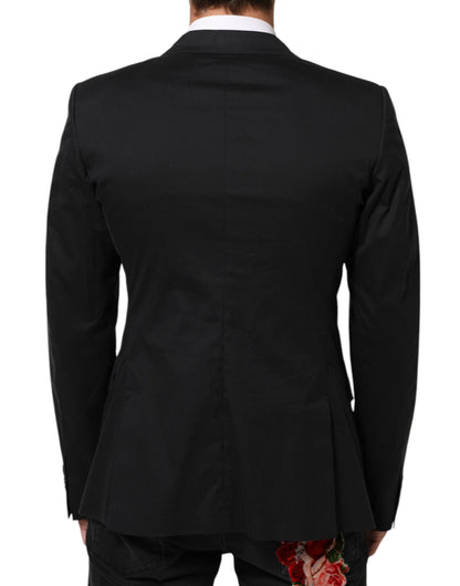 Blazer Dolce &amp; Gabbana en coton noir à 2 boutons