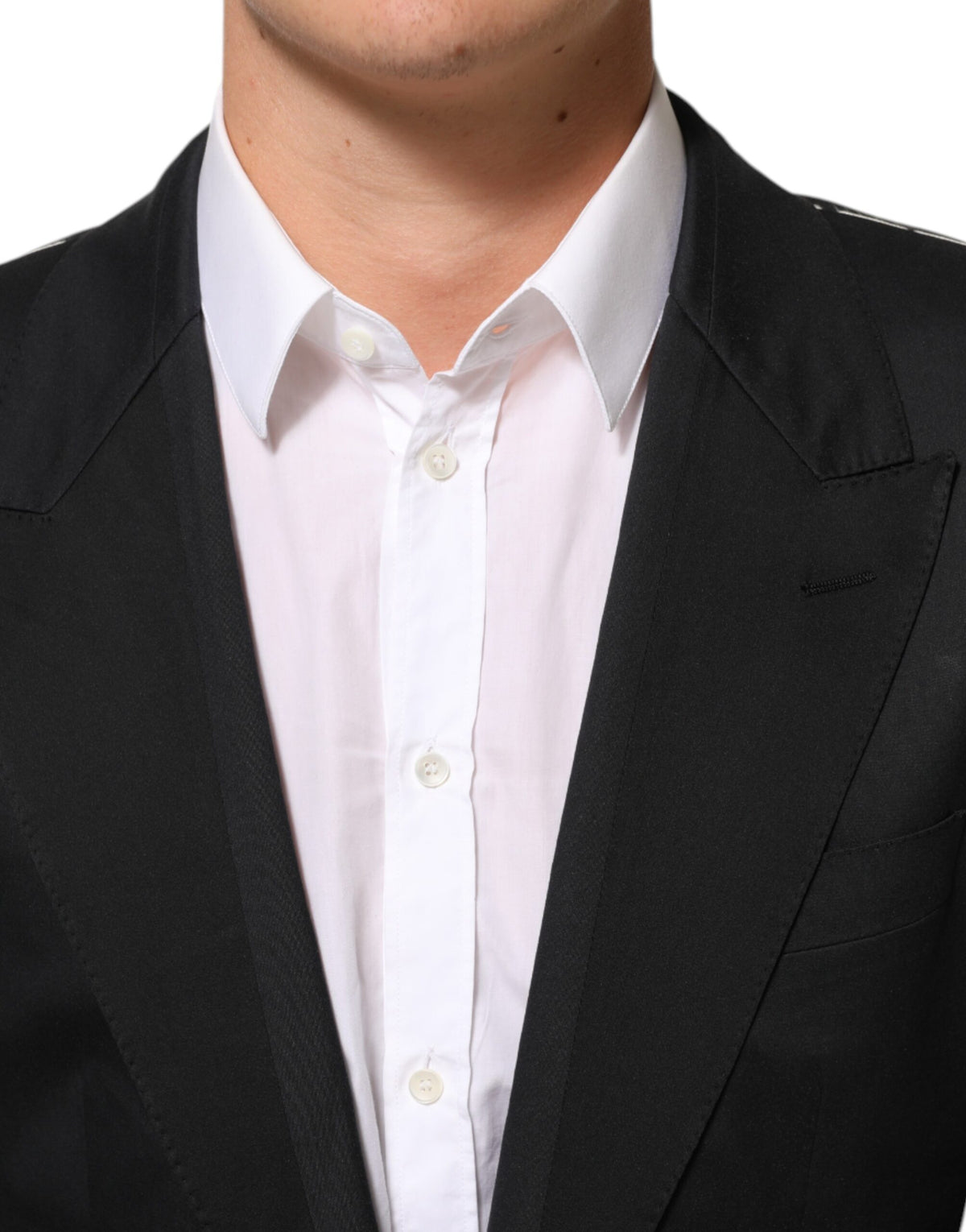 Veste de costume blazer Dolce & Gabbana en coton noir à 2 boutons